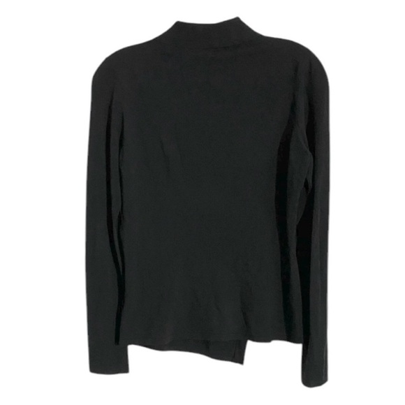 Tanya Taylor Knit Faux Cardigan Top Asymmetrical Hemline Long Sleeve Medium - Picture 5 of 8